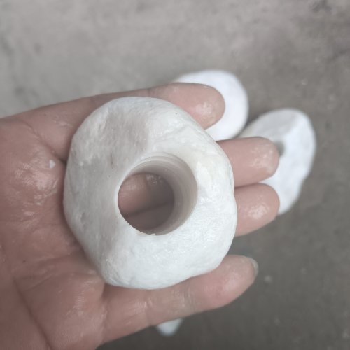 水族鱼缸水草固定造景白色定植环鹅卵石打孔开孔装饰躲避洞底座