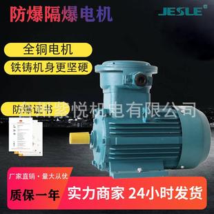 国标铜线 2P隔爆型三相异步电动机180W防爆电机BT4卧式 YBX3 63M1
