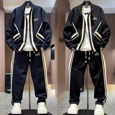 秋冬新款轻奢字母撞色休闲套装