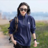 立领拉链长袖 卫衣春秋爆款 简约百搭情侣款 男士 印花上衣宽松打底衫