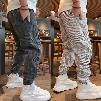 重磅斜纹休闲裤男宽松束脚卫裤