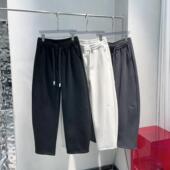 秋冬重磅加绒立体剪裁弯刀裤 休闲长裤 男女潮牌宽松香蕉直筒裤 卫裤