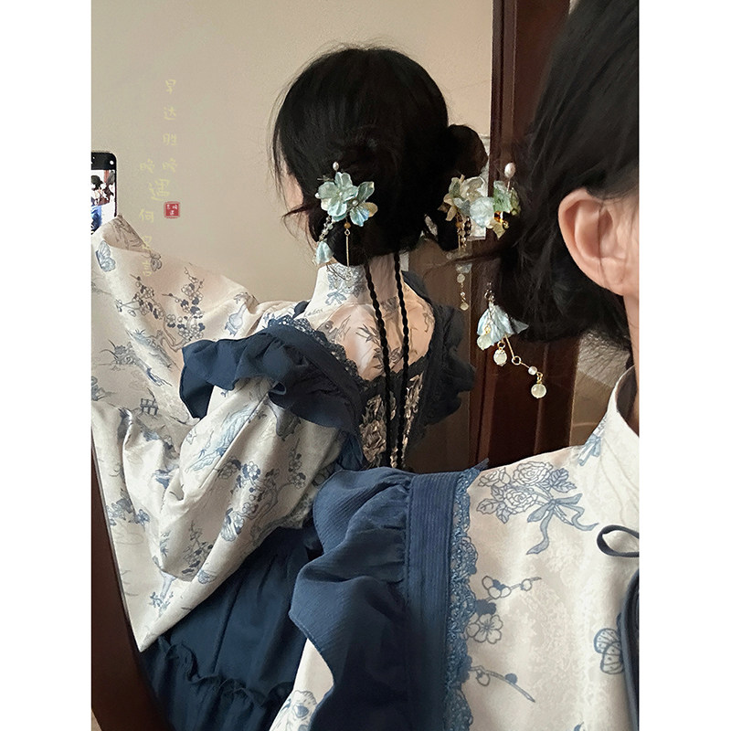 花朵流苏发夹新中式国风