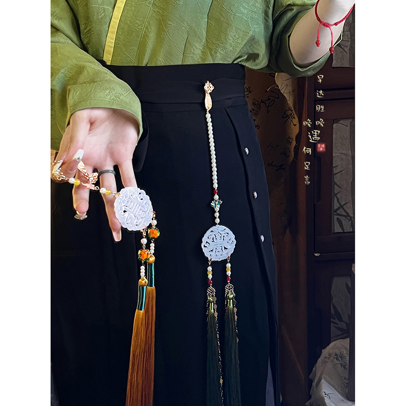 马面裙压襟禁步流苏玉佩腰间配饰女国风新中式古风汉服战国袍腰佩,饰品/流行首饰/时尚饰品新,项坠/吊坠,淘宝优惠券,粉丝福利购,淘宝优惠卷