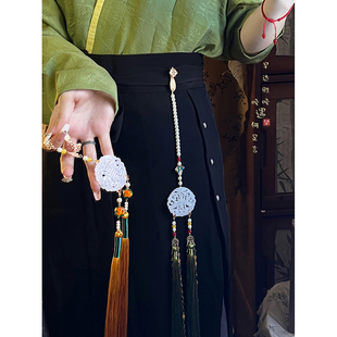马面裙压襟禁步流苏玉佩腰间配饰女国风新中式古风汉服战国袍腰佩
