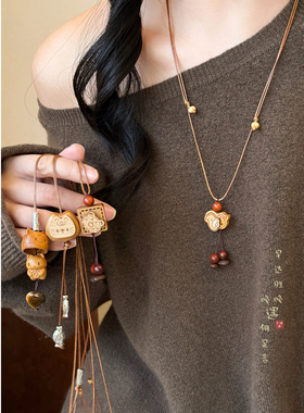 小马猫咪项链可爱长款毛衣链