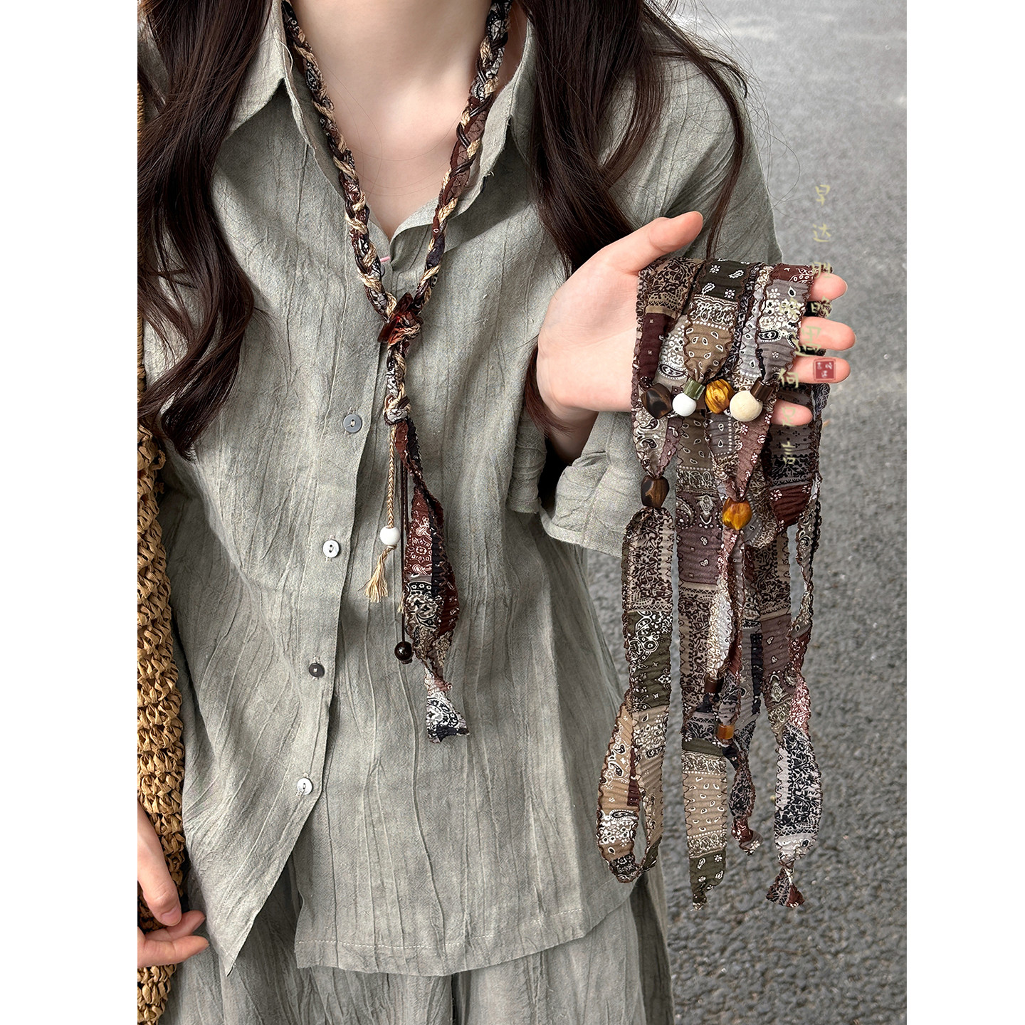 丝巾编织项链复古高级感小众