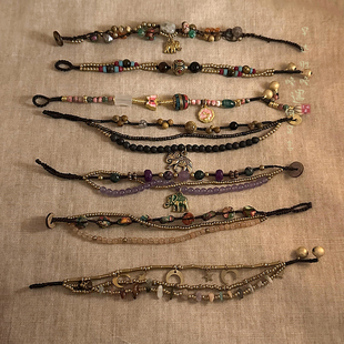 波西米亚串珠叠戴手链女生新中式中古手串民族风高颜值学生党手饰