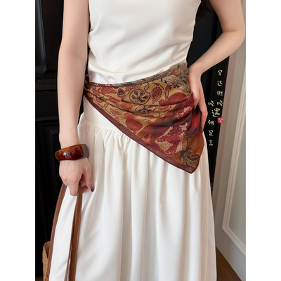 印花丝巾腰带复古高级感