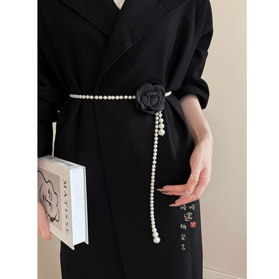 玫瑰珍珠腰链复古高级感腰带