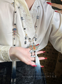 新中式 背云流苏璎珞串珠吊坠项链女汉服古风国风旗袍马面裙配饰品