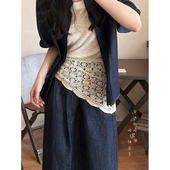 镂空钩花三角巾腰带女款 叠穿丝巾屁帘装 饰高级感腰间配饰腰封头巾