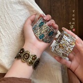 中古vintage宽手镯女小众夸张精致手链轻奢复古高级感个性 手饰品