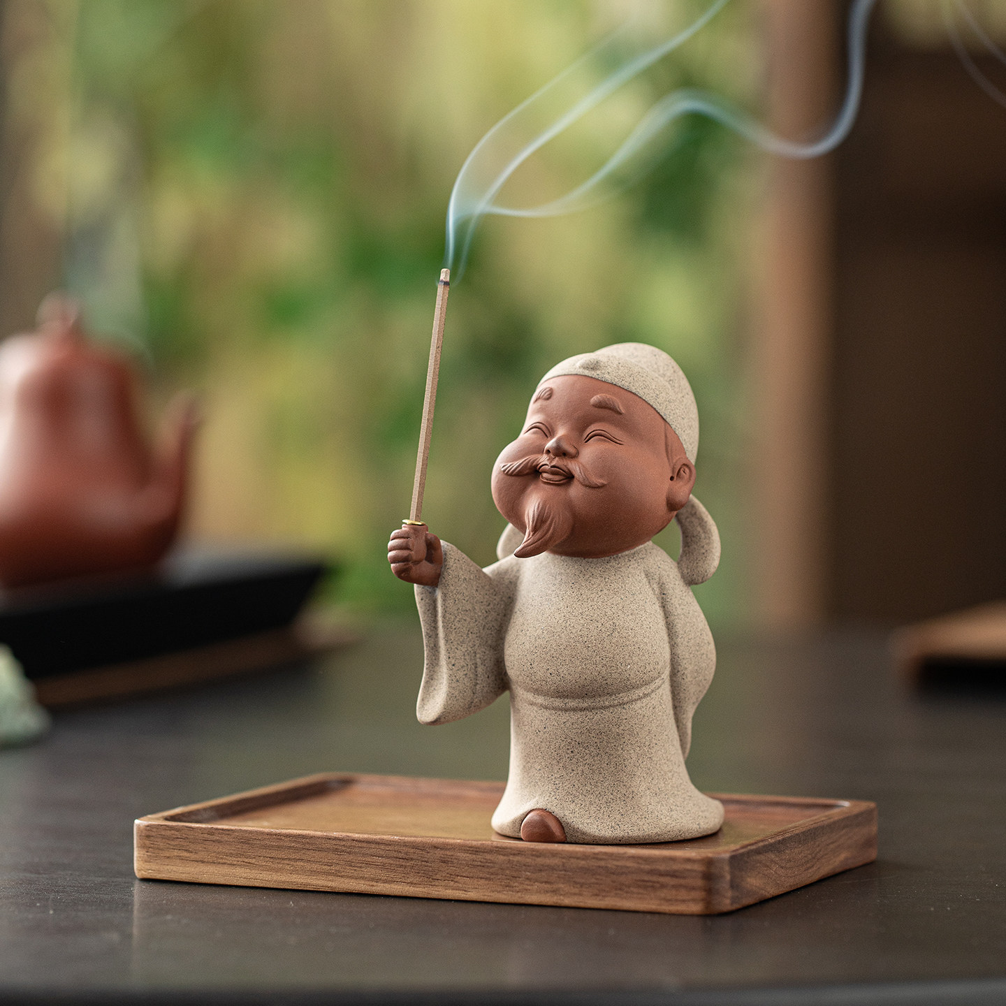 国风可爱李白线香插香座陶瓷人物线香炉禅意茶室桌面香薰炉小摆件