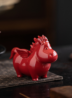 创意陶瓷1/4吋套筒扳手马摆件可爱生肖马家居客厅办公室工位装饰