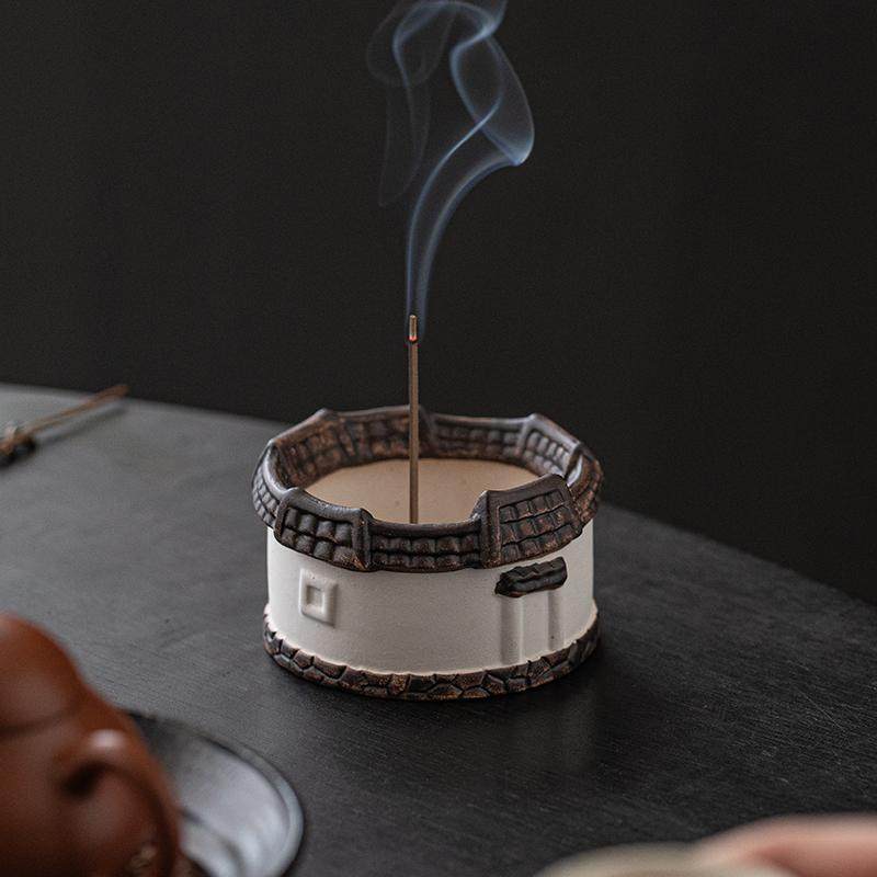 江南水乡小房子线香炉复古香插香座香托禅意茶室桌面香薰炉点香器,家居饰品,香薰炉,淘宝优惠券,粉丝福利购,淘宝优惠卷