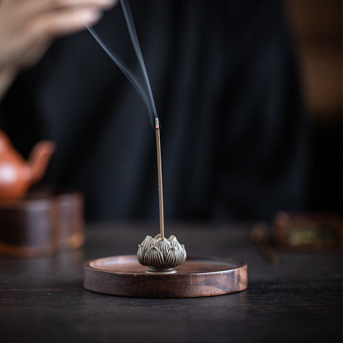 复古莲花陶瓷线香插座