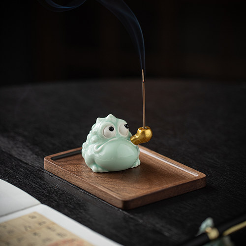 招财可爱小金蟾线香炉香插香座