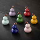 国风陶瓷七彩小葫芦摆件招财福禄家居桌面装 饰工艺品礼盒乔迁礼物