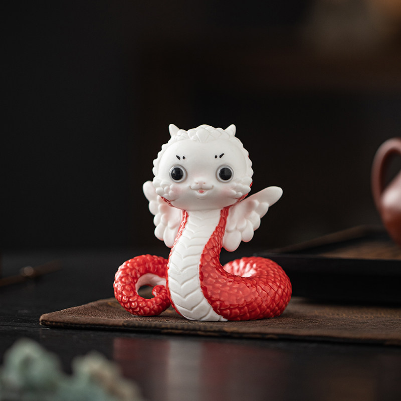 蛇年可爱生肖蛇摆件，喜庆吉祥