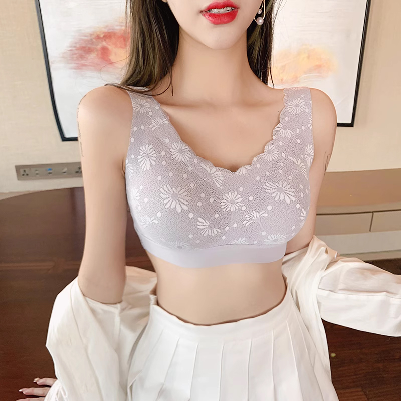 小雏菊乳胶运动内衣蕾丝花边文胸