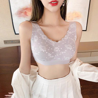 小雏菊乳胶运动内衣蕾丝花边文胸