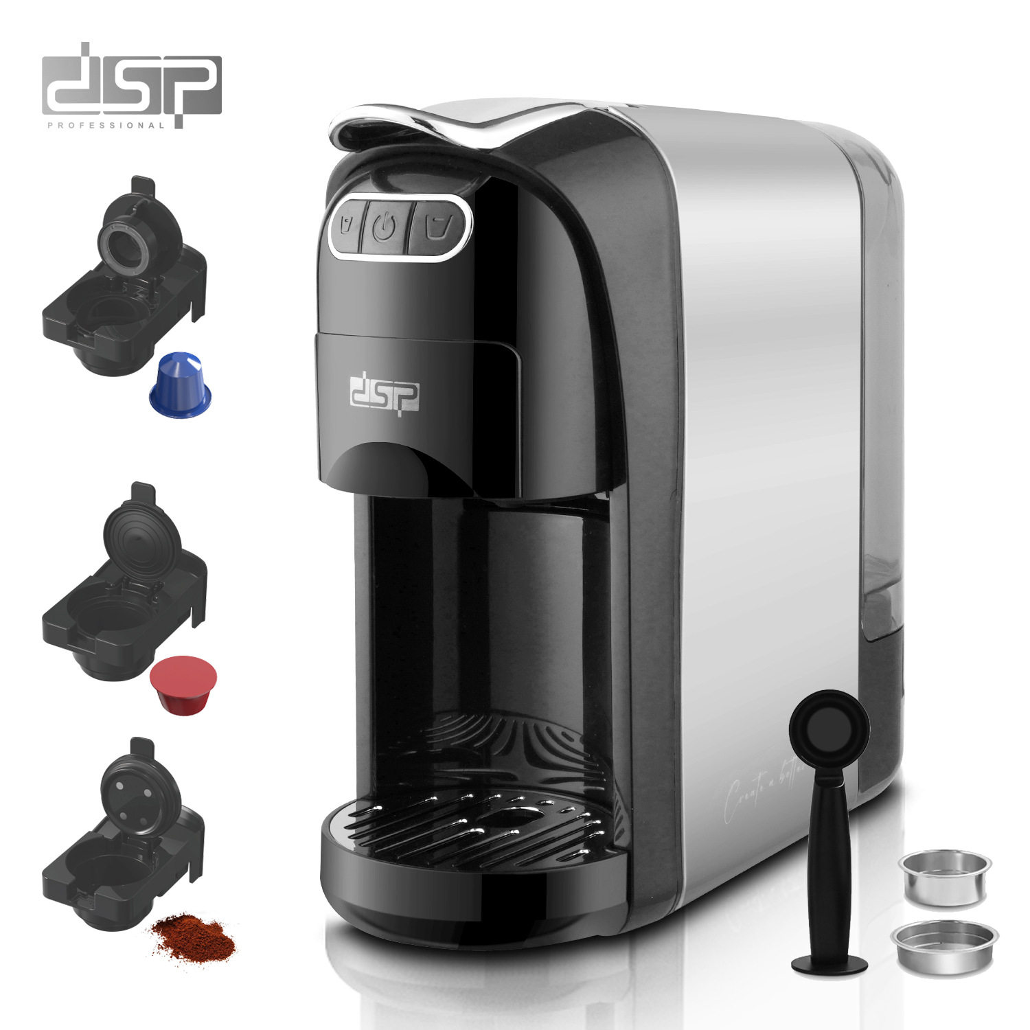 DSP/丹松 胶囊咖啡机三合一全自动小型家用式办公通用咖啡粉