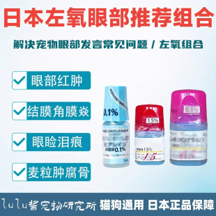 日本东亚宠物左氧结膜炎眼药水猫狗角膜腐骨溃疡消麦粒肿点眼