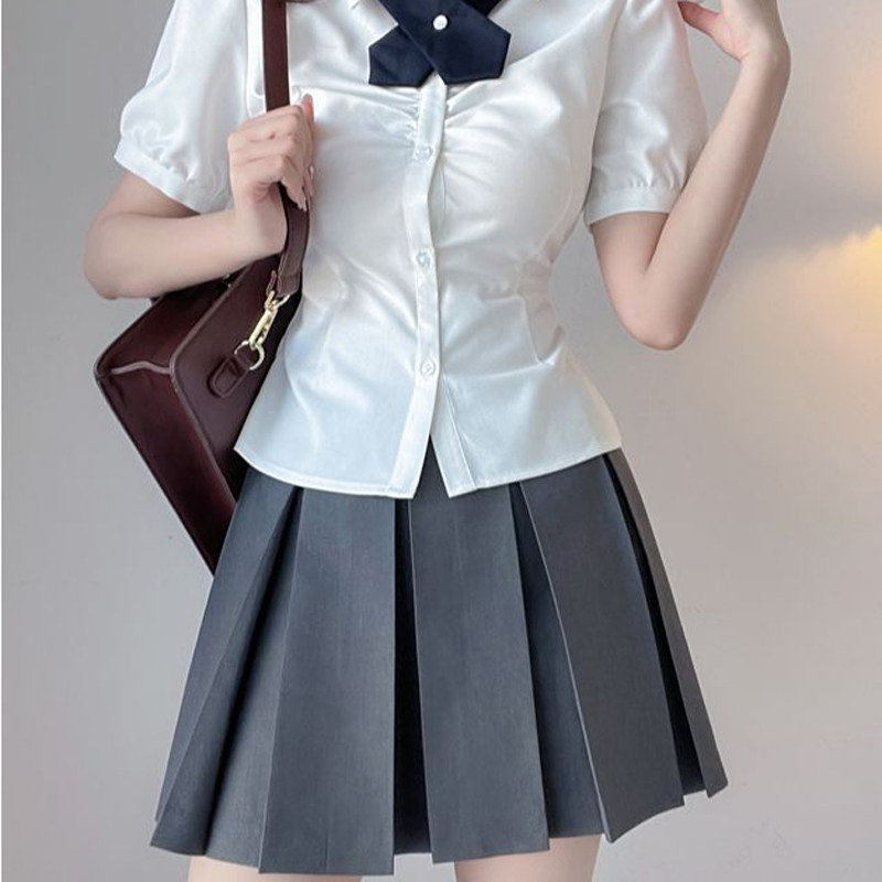 姬物语JK十箱褶裙纯色jk半裙半身裙短裙A字裙学院制服百褶裙百折