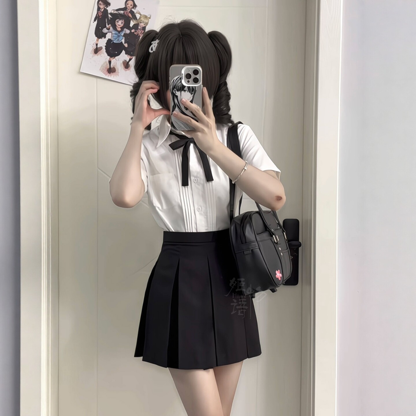 姬物语JK裙正统校服毕业照裙子校供日系A字裙黑色百褶裙箱褶短裙