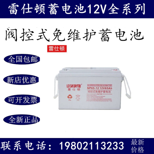LEISHIDAYTOU雷仕顿蓄电池NP65-12直流屏12V65AH免维护UPSEPS消防