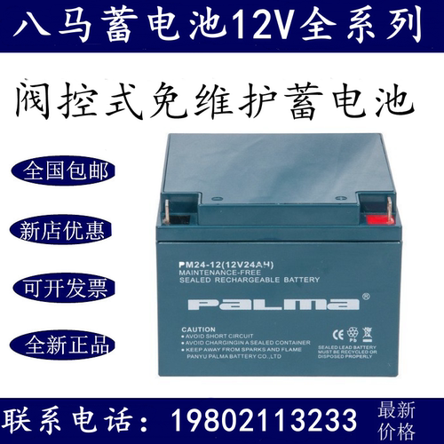 PALMA八马蓄电池PM系列12V24AH/65/40/38/33/24/22/17/12/7直流屏