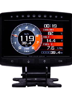A208c汽车OBD仪表 HUD抬头显示涡轮改装转速表电压水温表