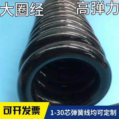 PU弹簧线3/4/5/6/7/8芯9芯10芯螺旋电缆0.75/1/1.5平方伸缩纯铜芯