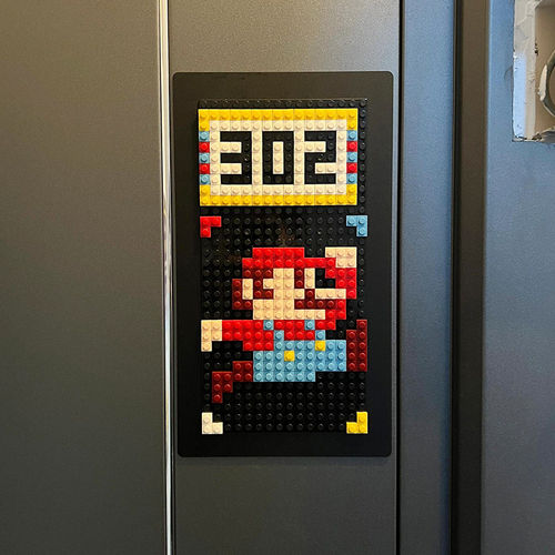 马里奥门牌号家用自粘磁吸diy拼装标识指示牌高级感出租屋入户牌