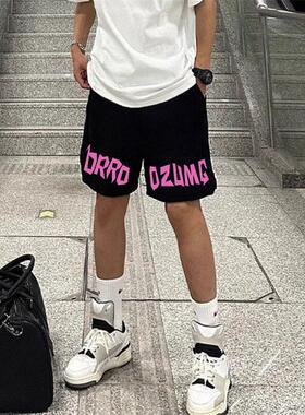 美式夏季黑白灰色短裤男学生美式高街休闲裤篮球运动潮牌宽松五分