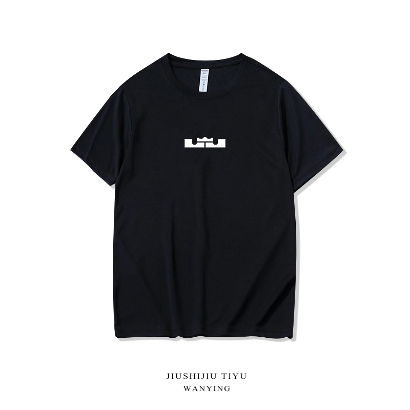 美式速干短袖投篮服圆领詹姆斯训练服湖人篮球运动T恤男夏季运动