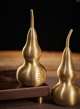 黄铜压铸百福铜葫芦 创意精雕铜葫芦家居铜器摆件 百福葫芦