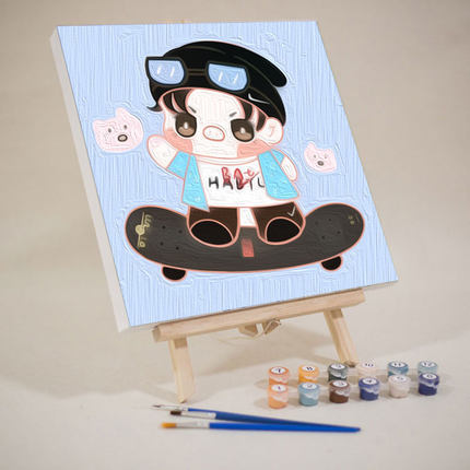 diy数字油画手工明星油彩画画解闷填色定制小尺寸填充水彩装饰画