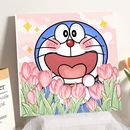 diy数字油画填充丙烯油彩画解闷手工填色花卉 哆啦a梦卡通2025新款