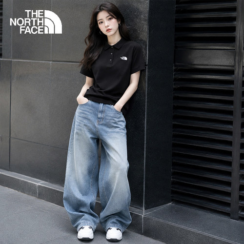 北面POLO衫女翻领短袖8FZU