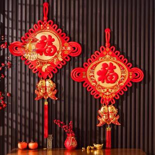 中国结挂件客厅大号桃木福字中国结玄关乔迁平安结家居装饰墙壁挂