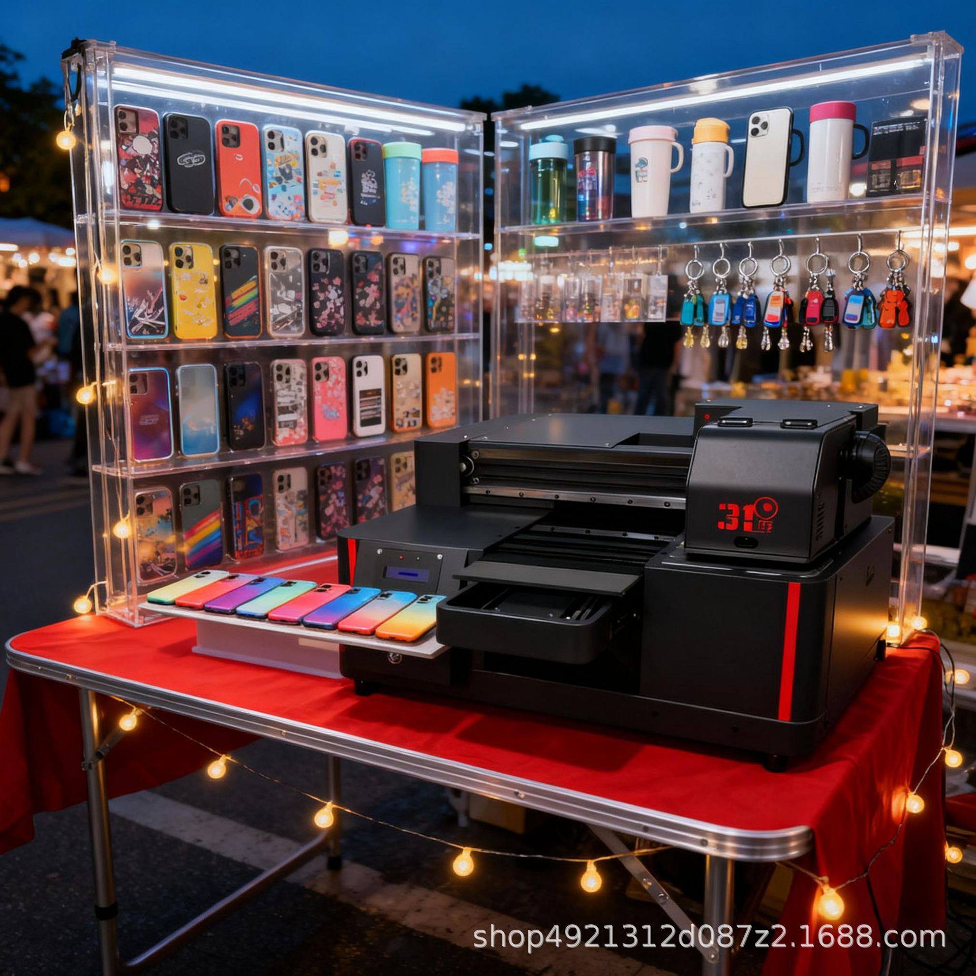 31度小型UV打印机礼盒手机壳水杯衣服亚克力板照片创业摆摊印刷机,商业/办公家具,展示柜/陈列柜/展示架/货柜,淘宝优惠券,粉丝福利购,淘宝优惠卷