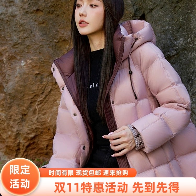 羽绒服女气质2025新款宽松百搭连帽加厚保暖优质时尚小个子外套潮