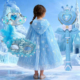 爱莎公主冰雪奇缘亮片雪花仙女披风六一儿童节节日派对演出服
