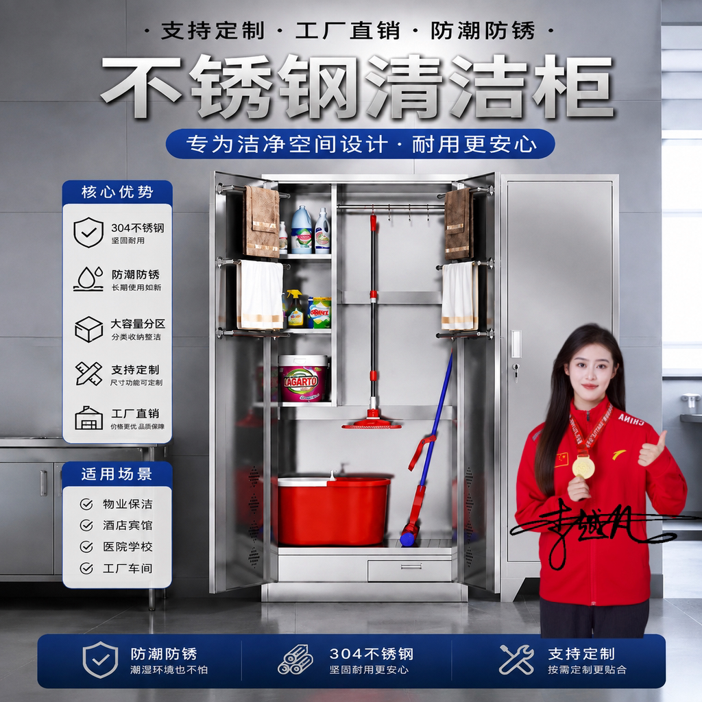 淘宝T0P第一不锈钢清洁柜热卖中图片