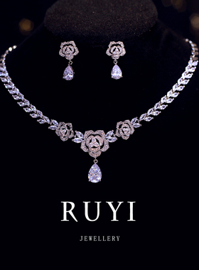 如一人工锆石花卉女超闪大气