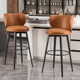高脚椅现代简约吧台椅家用旋转铁艺意式 极简轻奢前台吧凳高脚凳子