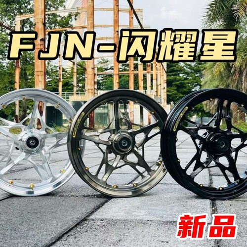 新款FJN铸造闪耀星轮毂12寸2.5j单碟小牛九号改装通用款非幸运星