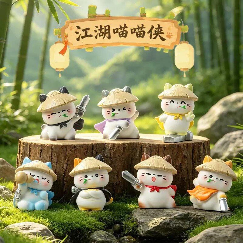 江湖喵喵侠猫咪武士盲盒手办图片